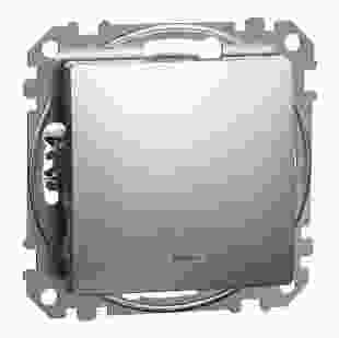 Купити Вимикач прохідний 1-клавішний з синьою LED підсвіткою 10АХ, матовий алюміній Sedna Elements 982,99 грн