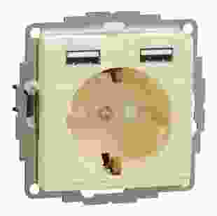 Купити Розетка 1-на з з/к + 2 х USB типу А, береза Sedna Elements 4 781,50 грн