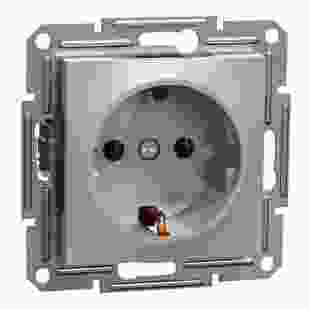 Купити Розетка з заземлюючим контактом, алюміній, Asfora 179,10 грн