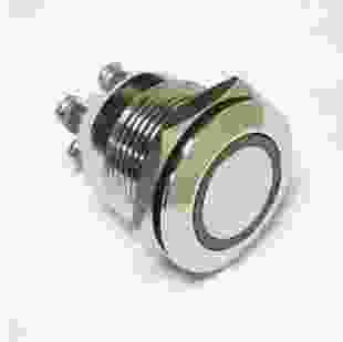 Кнопка металева КНМ-19-F20(S)-E 220V 2NO плоска (гвинтове з'єднання), червоний