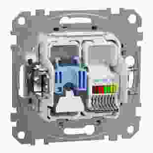 Купити Розетка телекомунікаційна RJ45+RJ11 6UTP, алюміній Sedna Design & Elements 788,90 грн