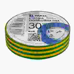 Купити Ізоляційна стрічка 0,13мм х 19мм х 30м, жовто-зелений, TAKEL 49,00 грн