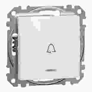 Купити Вимикач кнопковий 1-клавішний з символом ''Дзвоник'' з синьою підсвіткою, 10A, білий Sedna Design 675,20 грн