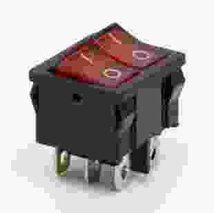 Перемикач клавішний КП-27и 220В, червоний/червоний, TAKEL