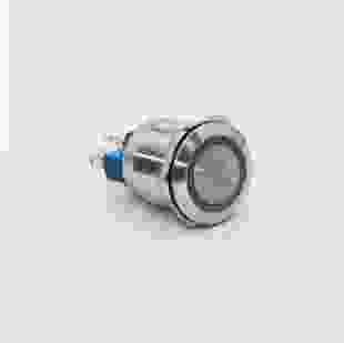 Кнопка металлическая КНМ-22-FJ-E 24V 1NO1NC плоская, зеленый TAKEL