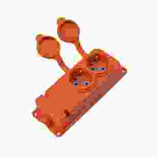 Купити Розетка каучукова двомісна стаціонарна 2KMP-O 2Р+РЕ 16А IP44 помаранчева Bylion , TAKEL 151,90 грн