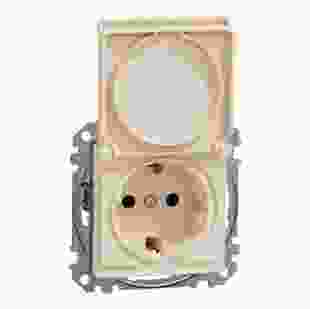 Купити Розетка 1-на з з/к, зі шторками та кришкою, бежева Sedna Design 298,00 грн