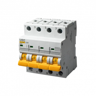Купити Модульный автоматичний вимикач SB-M8 4P 16A хар-ка C 4,5кA UEC 288,90 грн