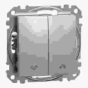 Купити Вимикач кнопковий 1-клавішний для жалюзі, електронне блокування 10 АХ, алюміній Sedna Design 506,50 грн