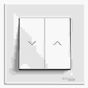 Купити Вимикач для жалюзі, самозажимний контакт, білий, Asfora 342,50 грн