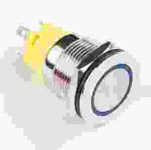 Кнопка металлическая КНМ-16-FJ-E 220V 1NO1NC, синий 511055с, TAKEL