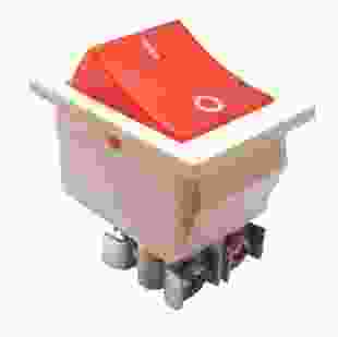 Купити Перемикач клавішний КП-2и 220В 16A, червоний, білий корпус, винты, TAKEL 27,60 грн