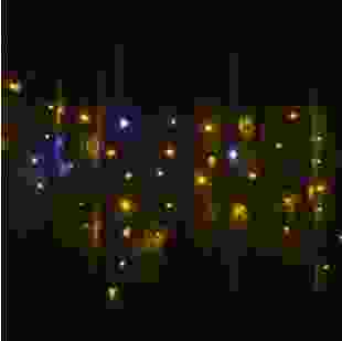 Купити Гірлянда вулична STARLIGHT бахрома жовтий/білий Flash 75LED IP44 чорний 2x0,7м 226,10 грн