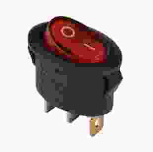 Купити KCD1-9-101N R/B 220V Перемикач, 1 клавіша, овальний червоний з підсвічуванням TNSy 15,30 грн
