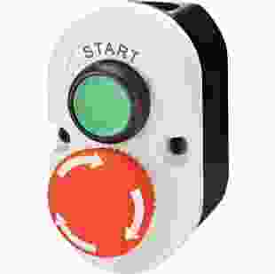 Купити Кнопковий пост 2-модул. ESE2-V5 (Compact, "START/STOP" гриб.типа, відкл. поворотом, зелен./червон., корп. сіро-чорн.) 810,90 грн