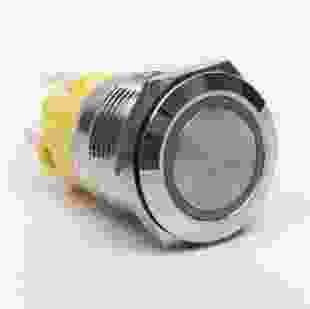 Купити Кнопка металева КНМ-UL-19-FJ-E 9-24V 1NO1NC плоска 5A, червоний, TAKEL 143,20 грн