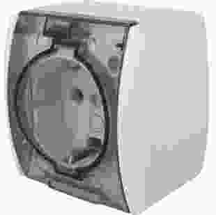 Купити Розетка одинарна e.aqua.1231.grtз з/к, для зовнішнього монтажу, IP54, кришка прозора 91,50 грн