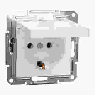 Купити Розетка з заземленням та кришкою, білий, Asfora, без рамки 150,80 грн