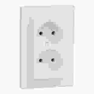 Купити Розетка подвійна без заземлюючого контакта, бел., Asfora 243,00 грн