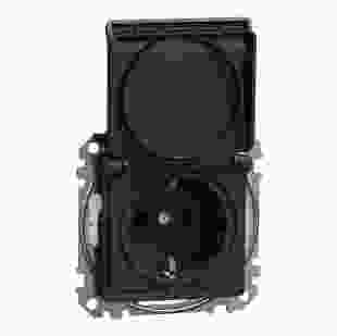 Купити Розетка 1-на з з/к зі шторками та з кришкою IP44, чорний Sedna Design 542,80 грн