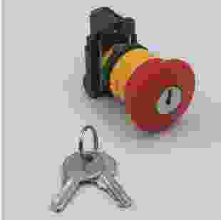 Купити Кнопка управління натискна з фіксацією та ключем TK5-AS142, червоний, TAKEL 99,90 грн