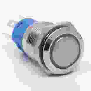 Купити Кнопка металева КНМ-16-FJ-E 9-24V 1NO1NC плоска, блакитний, TAKEL 96,60 грн