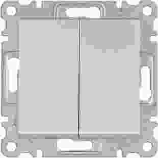 Вимикач 1-тактовий 2-клавішний Lumina, срібний, 10АХ/230В