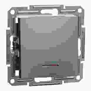 Купити Вимикач 1-клавішний з підсвіткою, самозажимний контакт, антрацит, Asfora 216,70 грн