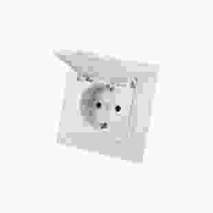 Купити Розетка з кришкою, вологозахищена IP44 з заземленням Enzo (білий) 35,30 грн