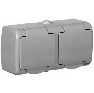 Купити Розетка 2-місна для відкритої установки РСш22-2-А 16А IP54 AQUATIC IEK 98,81 грн