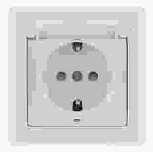 Купити РС01-05-0-ББ Розетка із з/к та з/ш з кришкою серія BOLERO (білий) IEK 77,00 грн