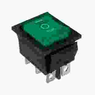 KCD2-203N G/B 220V Переключатель, 1 клавиша, перекидной зеленый с подсветкой TNSy