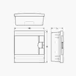 Купити Щиток внутрішній FF-BB на 9 модулів, чорний, чорні дверцята, IP 40, TAKEL 293,00 грн