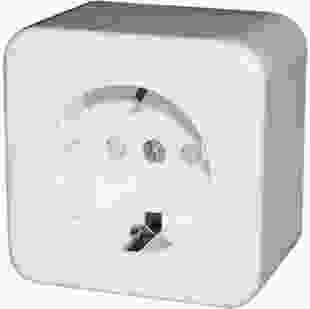 Купити Розетка одинарна e.touch.1231.w з з/к, для зовнішнього монтажу, біла. 71,40 грн