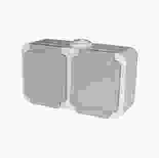 Купити Розетка подвійна e.dew.1232.gr з з/к, для зовнішнього монтажу, IP 44. 116,10 грн