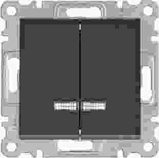 Купити Вимикач з підсвічуванням 2-клавішний Lumina, чорний, 10АХ/230В 318,00 грн