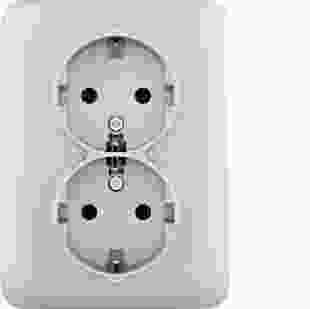 Купити Розетка з з/к подвійна Lumina, срібна, 16А/230В 297,40 грн