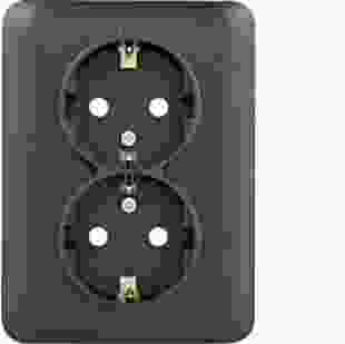 Купити Розетка з з/к подвійна з захистом контактів Lumina, чорна, 16А/230В 308,70 грн