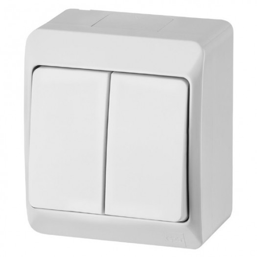 Вимикач Hermes 2-кл IP44 (білий) 000037526
