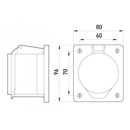 Купить Силова розетка, встраиваемая E.NEXT e.socket.pro.3.32.wall, 3п., 220В, 32А (423) (Арт. p012011) 116,70 грн