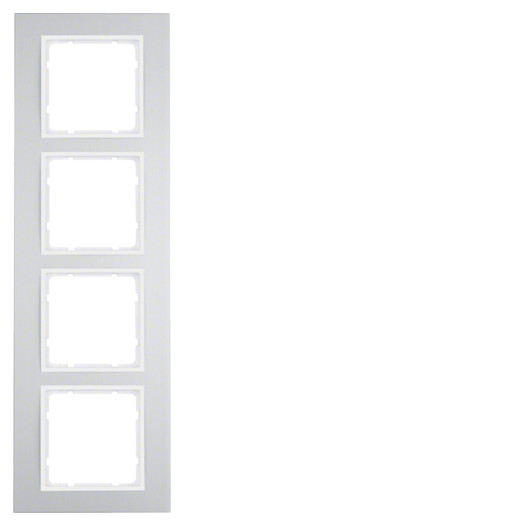 Рамка 4Х алюміній/пол.білизна B.3 000022403