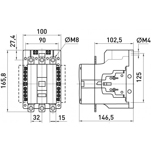Купити Контактор e.industrial.ukc.120.380, 120А, 380В, 1no+1nc 5 201,00 грн
