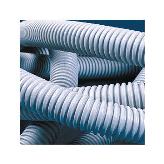 Труба ПВХ гнучка гофр. д.20мм, Light (220 Н 5/см пог.), з протяжкою, сірий колір, бухта 100 м.п. 000015109