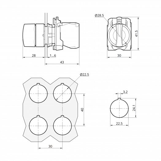 Кнопка управления поворотная TK5-AD53, TAKEL 000163293