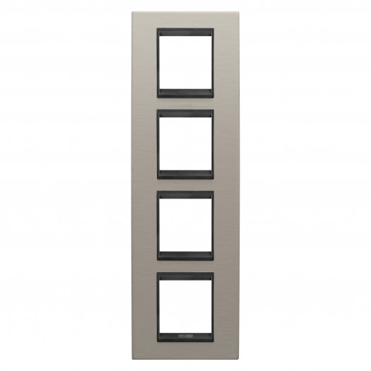 Рамка Chorusmart LUX 2+2+2+2M вертикальная металлическая матовый алюминий/скамейка GEWISS 000169633