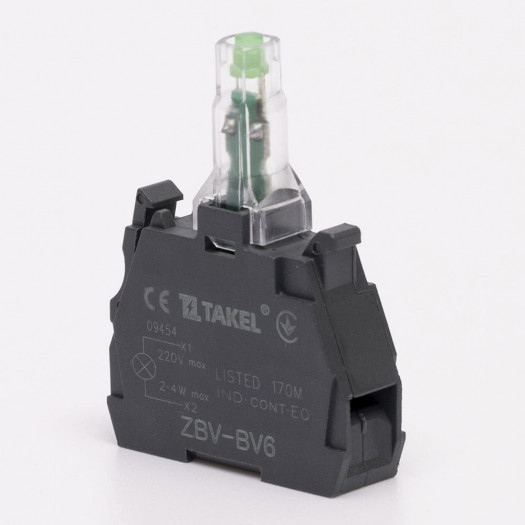 Блок светодиодный TK5-M3 220V зеленый, TAKEL 000163306