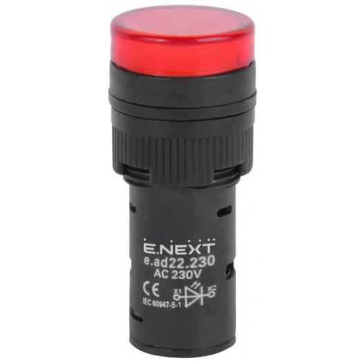 Арматура світлосигнальна e.ad22.230.red Ø22мм 230В АС червона 000025534