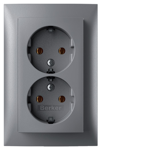 Розетка з з/к 2X цільна, алюміній 16А/250В S.1 000049935