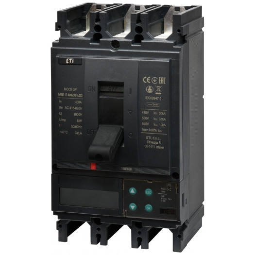 Авт. вимикач NBS-E 400/3S LCD 400A (50kA, (0.4-1)In/(1.5-12)In) 3P 000135680