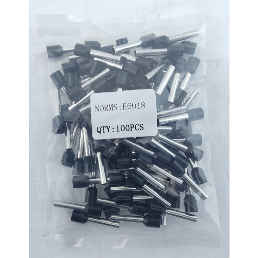 Купити Наконечник гільза Е6018 6 мм.кв. чорний TNSy 90,00 грн